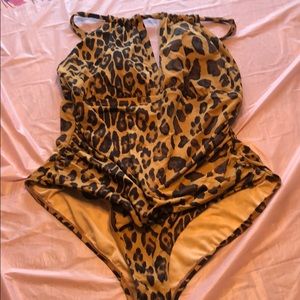 Cheetah one piece swimsuit